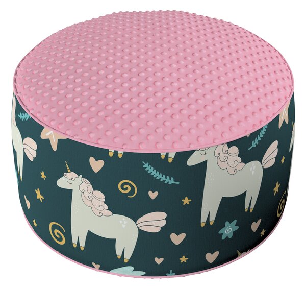 Two-coloured Coli pouf with Minky