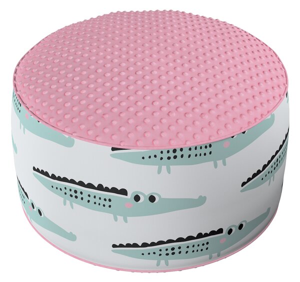 Two-coloured Coli pouf with Minky