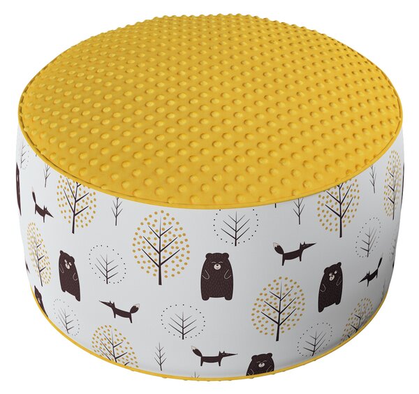 Two-coloured Coli pouf with Minky