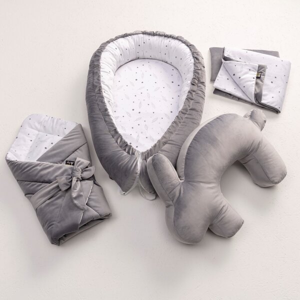 Velvet Bunny grey nursing pillow