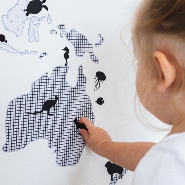 World Map black sticker