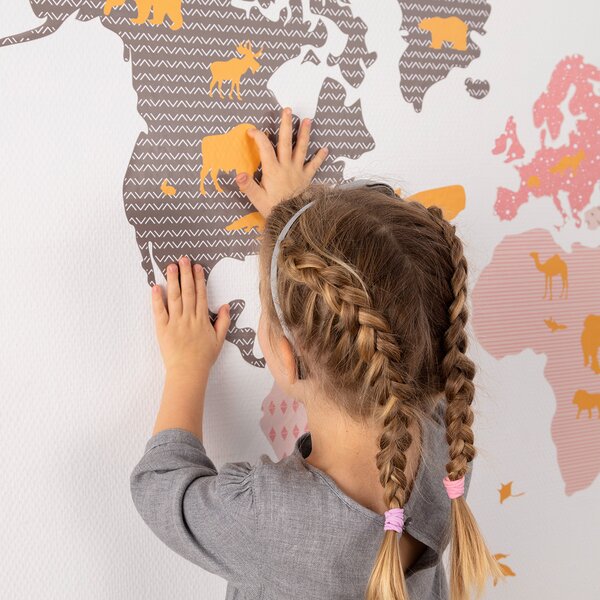 World Map pink sticker