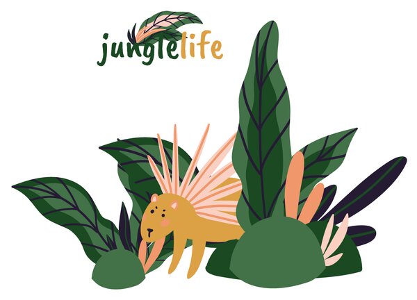 Jungle Life porcupine sticker