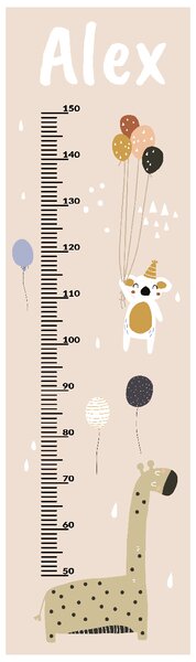 Personalized measuring tape Zoo Party beige