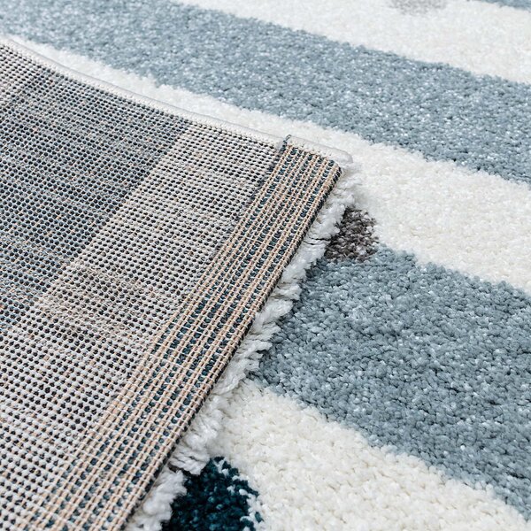 Stripes and Dots blue rug 160x230cm