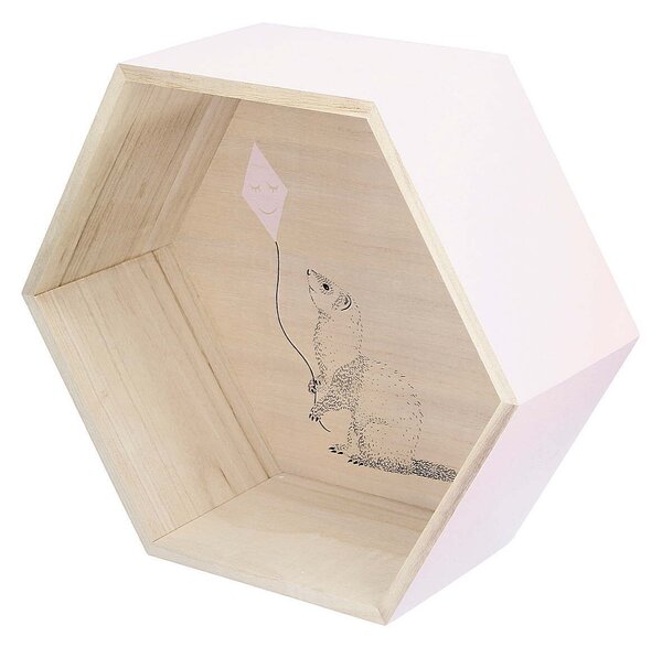 Hexagon pink shelf 36cm