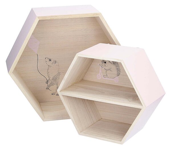 Hexagon pink shelf 26cm