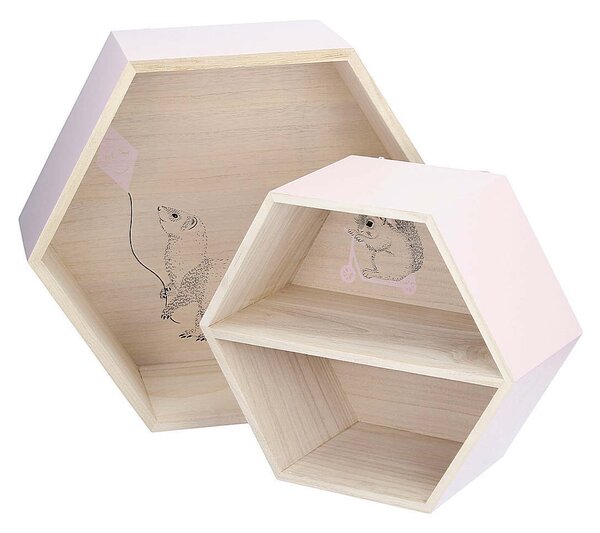 Hexagon pink shelf 36cm