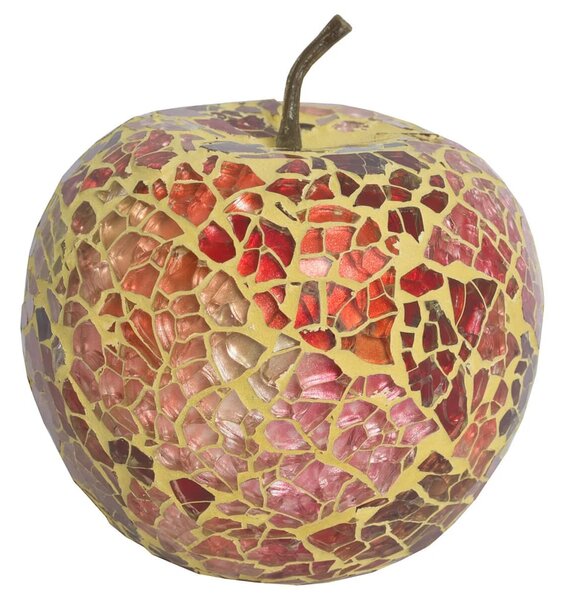 Clisson Decorative Mosaic Glass Apple Fruit In Red