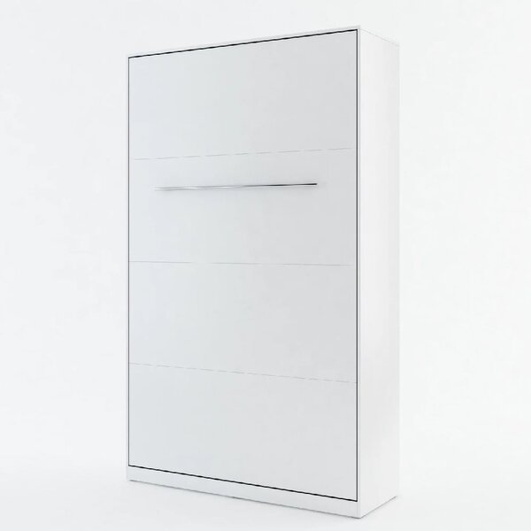 Cadott Wooden Vertical Wall Small Double Bed In Matt White
