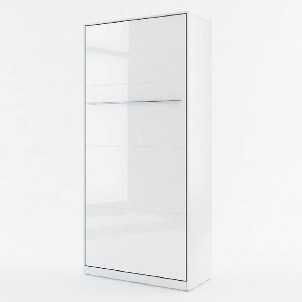 Cadott High Gloss Vertical Wall Single Bed In White