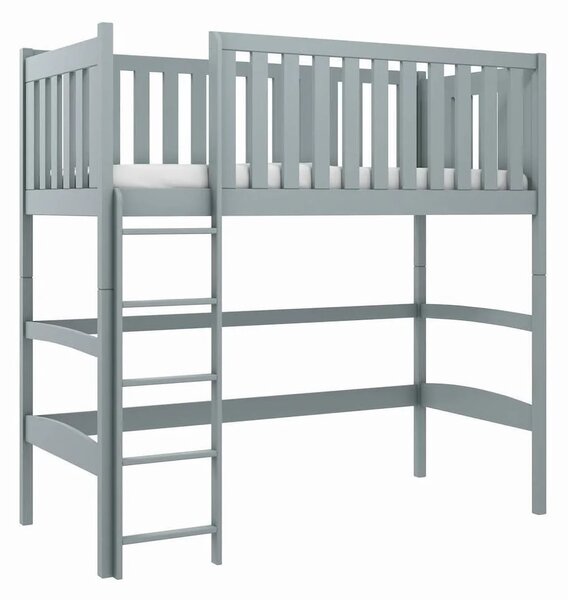 Lititz Wooden Bunk Bed Without Mattress And Ladder In Grey