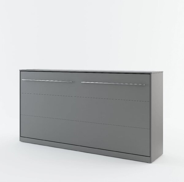 Cadott Wooden Horizontal Wall Single Bed In Matt Grey