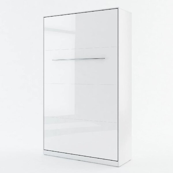 Cadott High Gloss Vertical Wall Small Double Bed In White