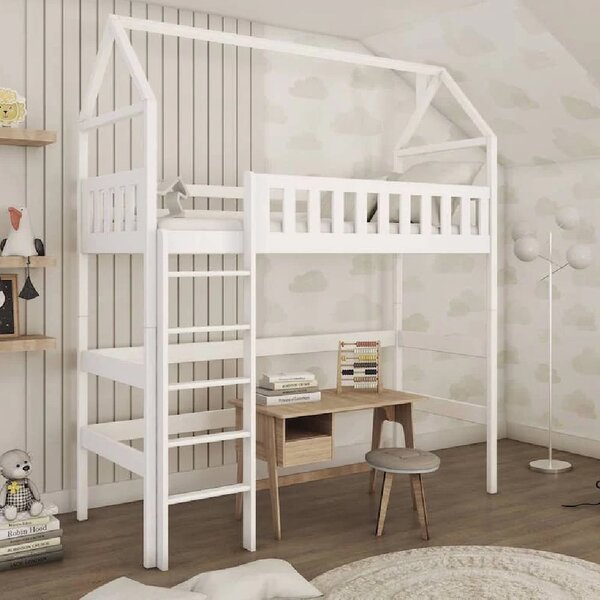 Ozark Wooden Bunk Bed Without Mattress And Ladders In White