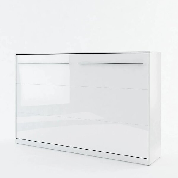Cadott High Gloss Horizontal Wall Small Double Bed In White