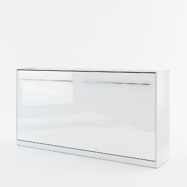 Cadott High Gloss Horizontal Wall Single Bed In White