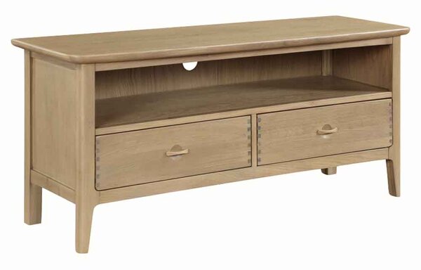 Petaluma Wooden TV Stand With 2 Drawers - Oak