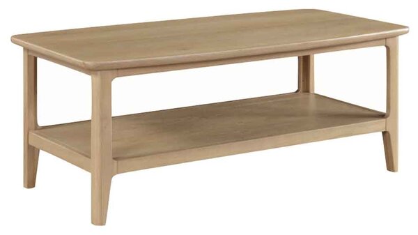 Petaluma Wooden Coffee Table With Undershelf - Oak