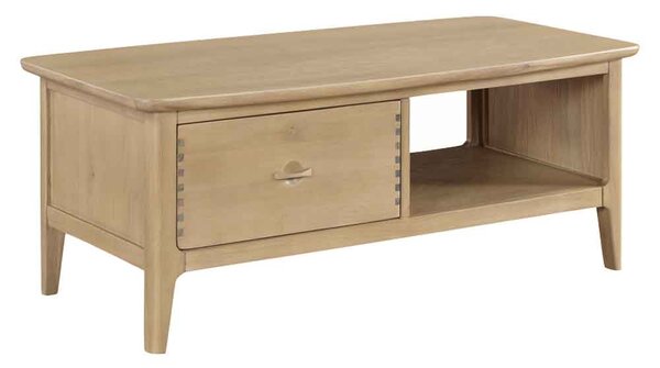Petaluma Wooden Coffee Table With 1 Drawer - Oak