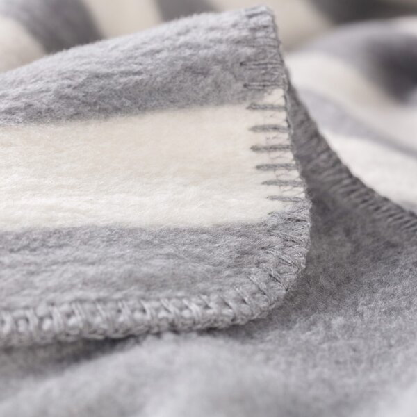 Cotton Cloud Blanket - Grey & White Stripes 150x200cm