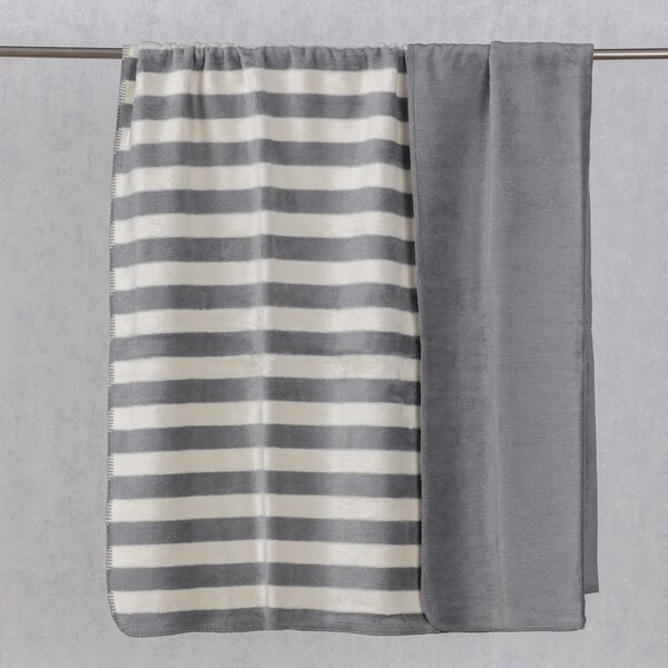 Cotton Cloud Blanket - Grey & White Stripes 150x200cm
