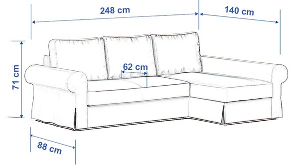 Backabro sofa bed with chaise longue cover