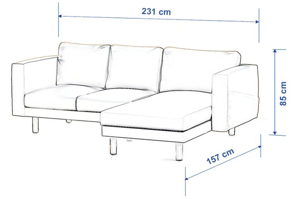 Norsborg 3-seat sofa with chaise longue cover