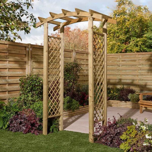 Decluttered Garden Wooden Arch In Natural