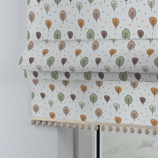 Roman blind with pompoms