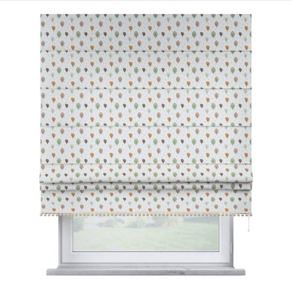 Roman blind with pompoms