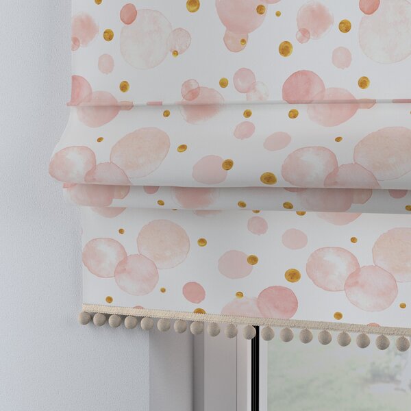 Roman blind with pompoms