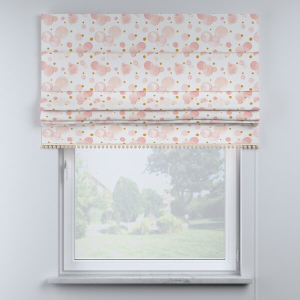 Roman blind with pompoms