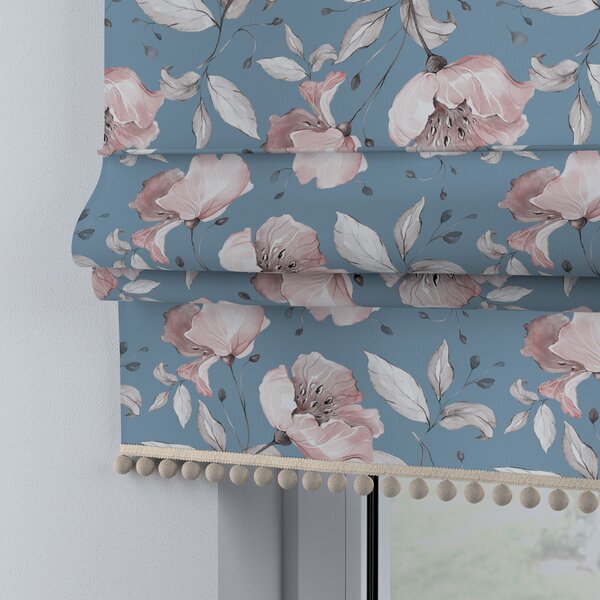 Roman blind with pompoms