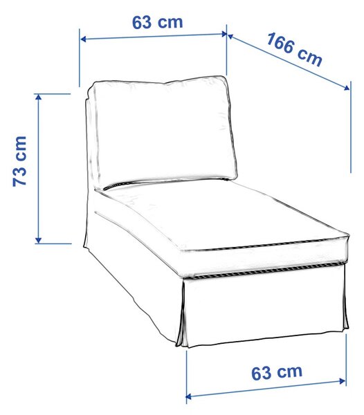 Ektorp chaise longue cover (with a straight backrest)