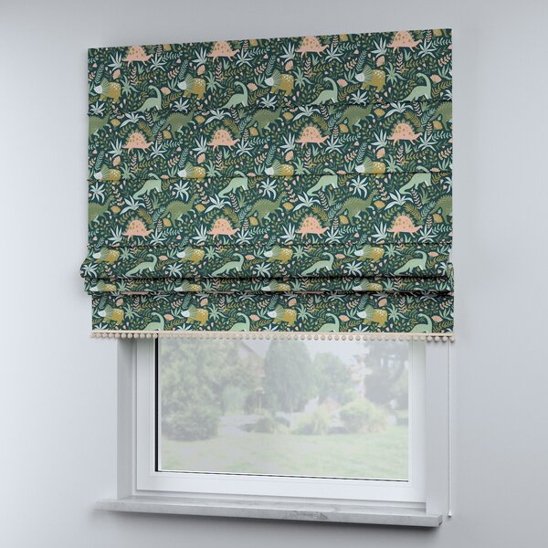 Roman blind with pompoms