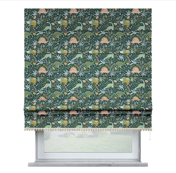 Roman blind with pompoms