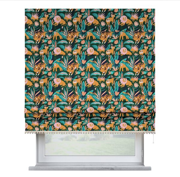 Roman blind with pompoms