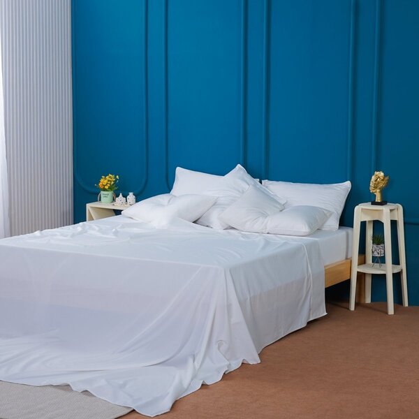 Ackly Bamboo - White Flat Sheet, Super King