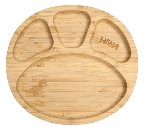 Bibado Natural Bamboo Suction Divider Plate - Mist