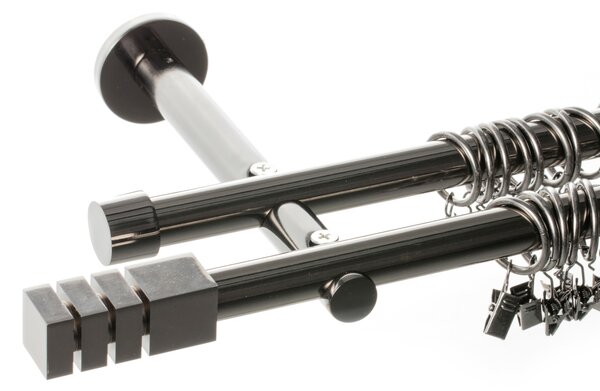 Double curtain rod Nordic tytanium colour 160 cm
