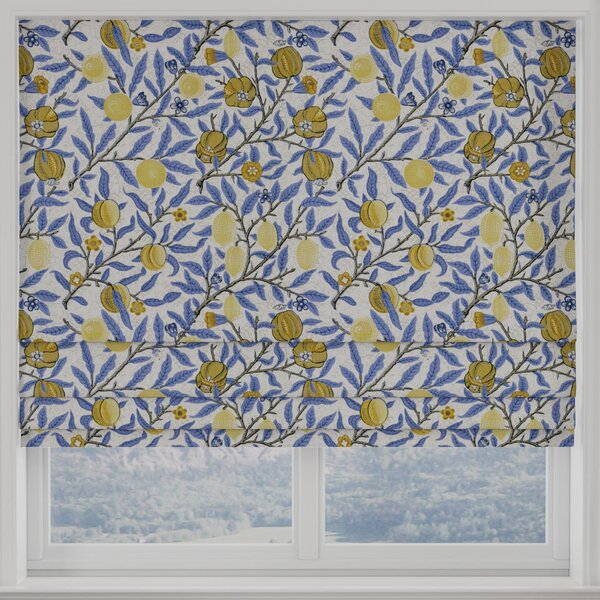 Heritage Fruits And Foliage Made To Measure Roman Blind Wedgewood Blue