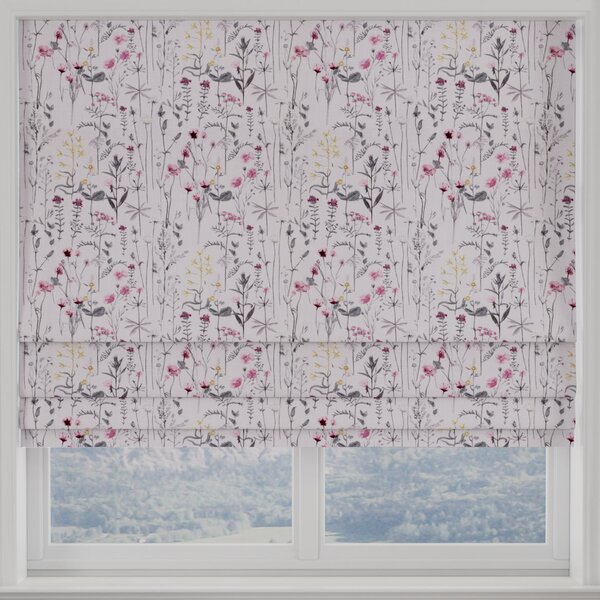 Wildflowers Made To Measure Roman Blind Soft Pink