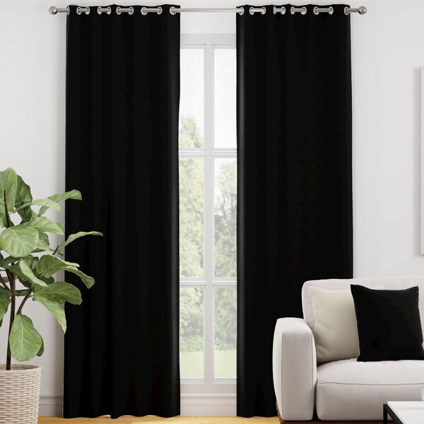 Turin Velvet Made To Measure Curtains Black