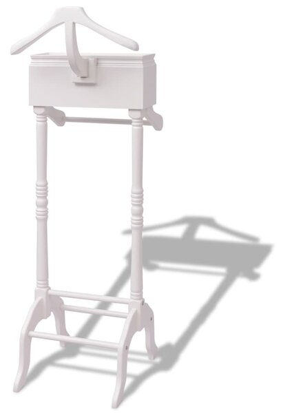 Clothing Rack with Cabinet Wood White