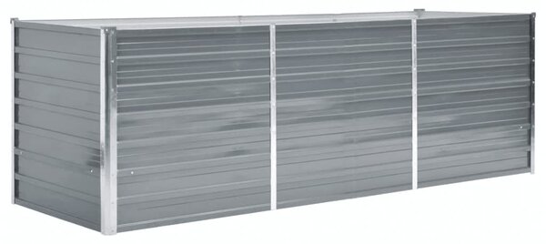 Garden Raised Bed Galvanised Steel 240x80x77 cm Grey