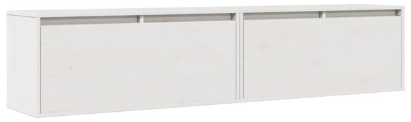 Wall Cabinets 2 pcs White 80x30x35 cm Solid Wood Pine