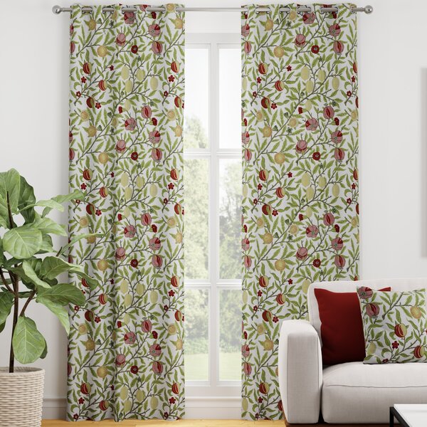 Heritage Fruits And Foliage Made To Measure Curtains Leaf Green