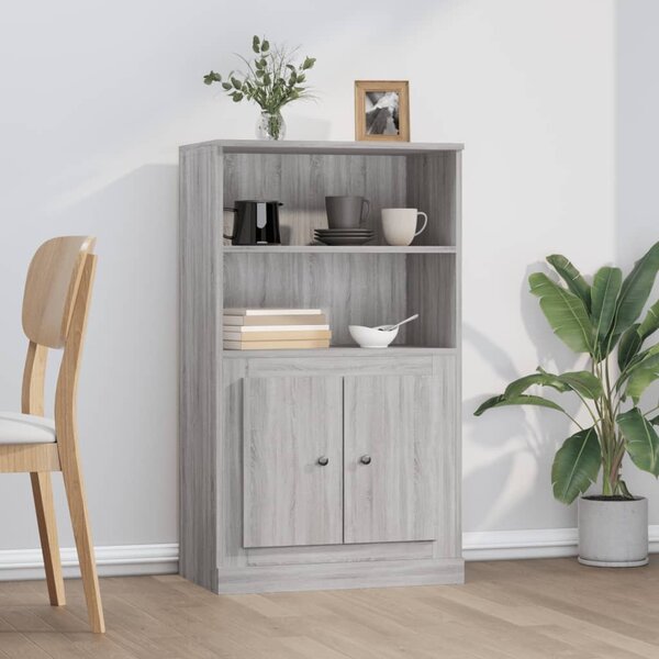 Highboard Grey Sonoma 60x35.5x103.5 cm Engineered Wood