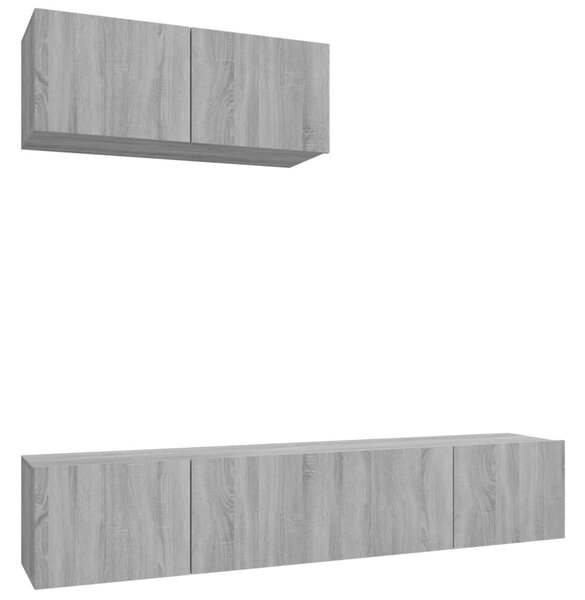 3 Piece TV Cabinet Set Grey Sonoma Engineered Wood